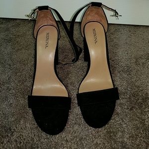 Merona black high heels with ankle strap